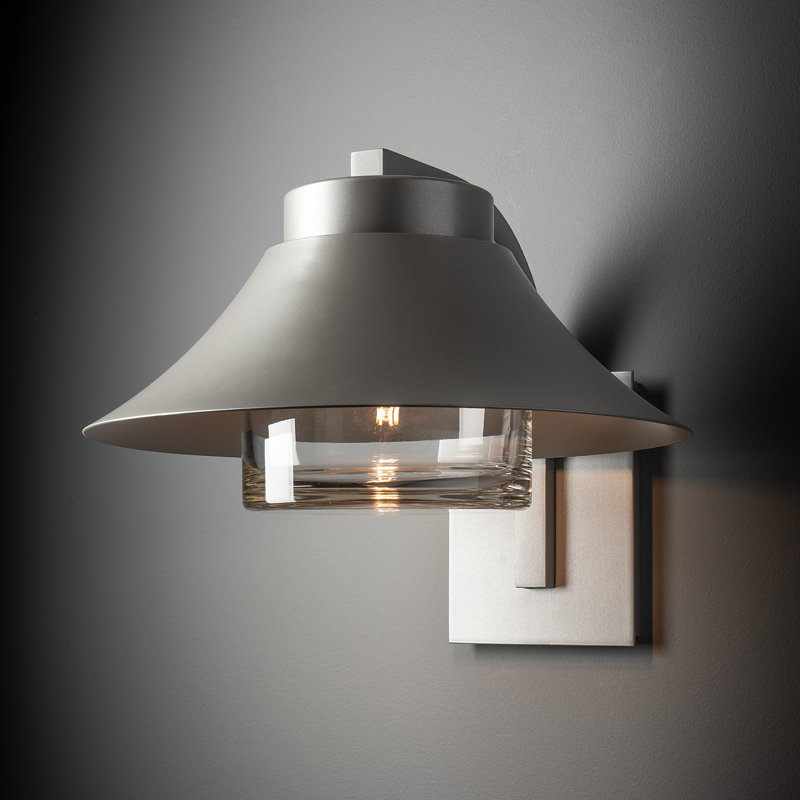 Stowe Outdoor Wall Sconce, 12.8" H x 15.6" W x 17.4" D, Coastal Burnished Steel
