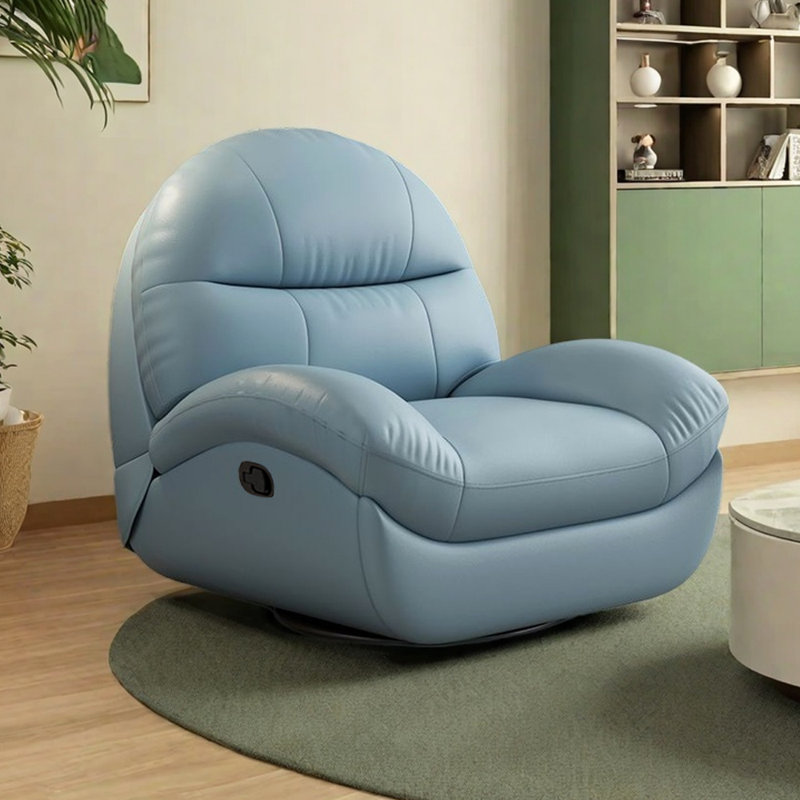 Fauteuil inclinable multifonctionnel en similicuir, Bleu