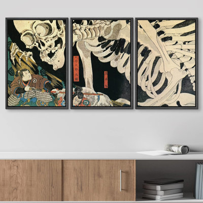Japanese Takiyasha The Witch And The Skeleton Spectre by Utagawa Kuniyoshi - Wrapped Canvas Print