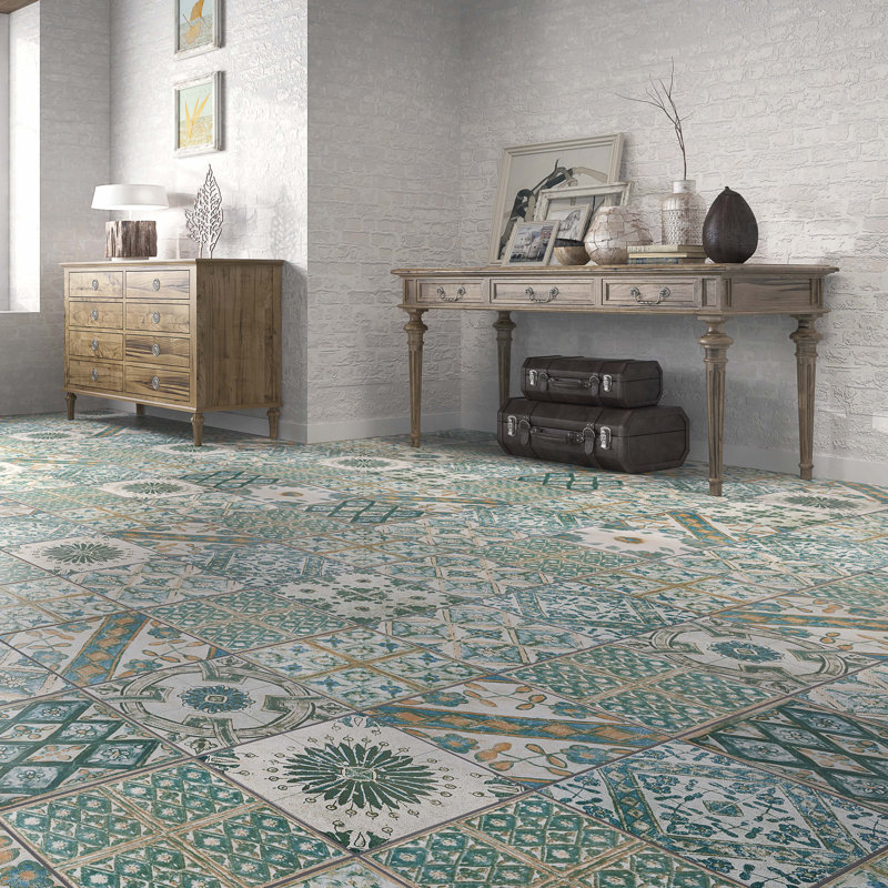 Klinker Retro 13" x 13" Ceramic Patterned Wall & Floor Tile