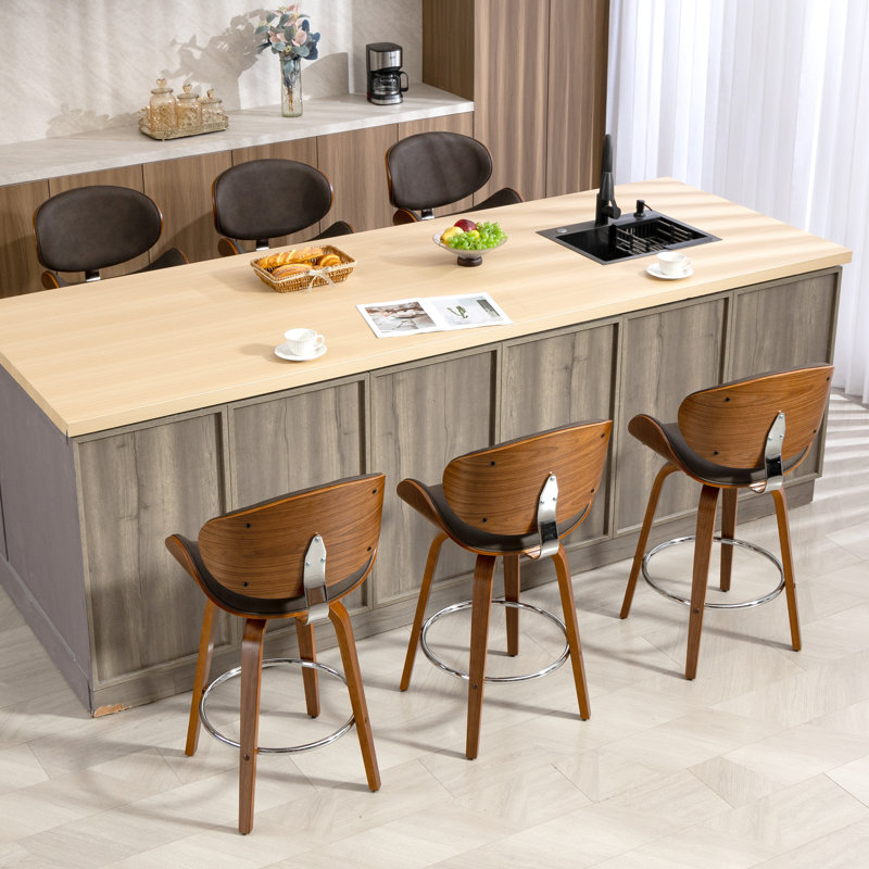 Tabouret de bar et de comptoir pivotant 26 po (ensemble de 6), 6, Brun