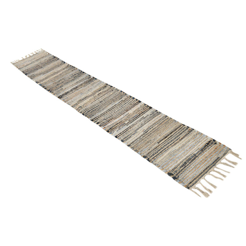 Holly-Rose Cotton Striped Indoor Rug, Table Runner 1'2" x 10'