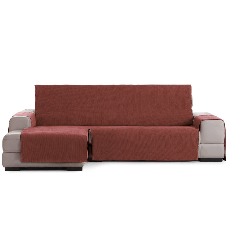 Birbal Box Cushion Chaise Lounge Slipcover, 220cm H x 240cm W x 3cm D, Brique