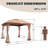 10Ft.W x 12Ft.D Steel Patio Gazebo with Netting (QUICK SETUP)-58241732