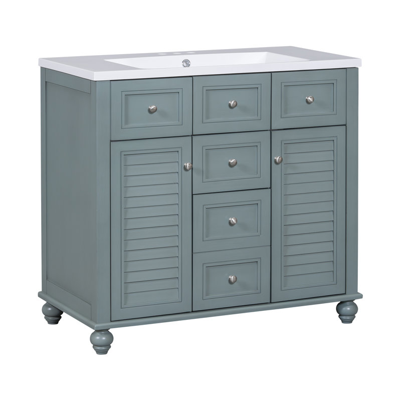 Armoire de salle de bain moderne avec lavabo en résine