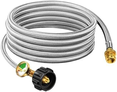 Adaptateur de tuyau de propane 12 pieds 1 lb à 20 lb avec jauge