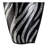 Tall Polyresin Decorative Vase, Black finish with Silver Zebra Pattern
