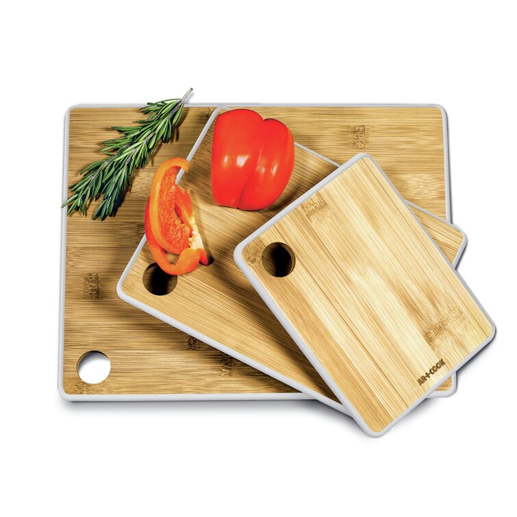 Royal Craft Wood Bamboo Cutting Board for Kitchen - Cutting Board Set for 3 Meat, Fruit, Veggies