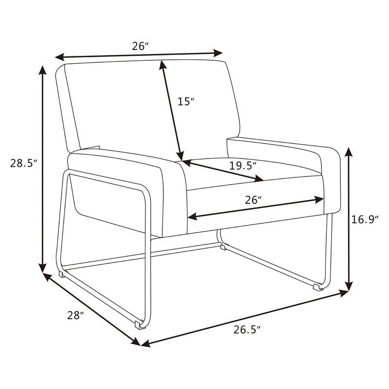 Allandine Upholstered Armchair, Gray Polyester Blend