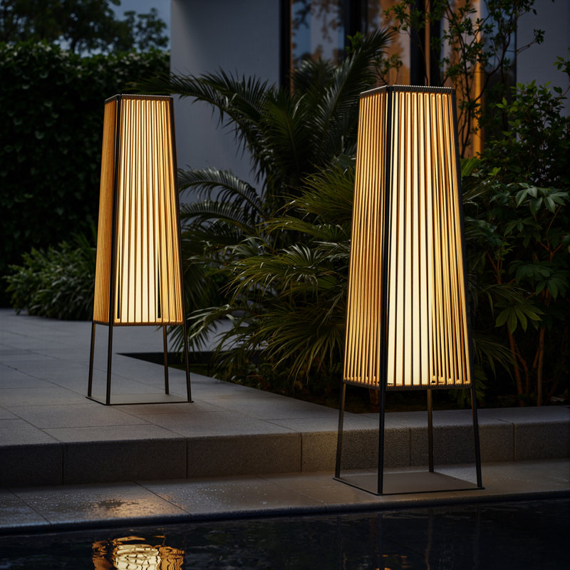 Lampe sur pied à énergie solaire 31,5 "(ensemble de 2), Naturel