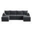 Canapé modulaire en U 142 po avec méridienne et rangement en velours côtelé de 142 po-131313130