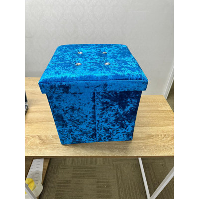 Lorimor 38cm Wide Velvet Tufted Square Ottoman with Storage