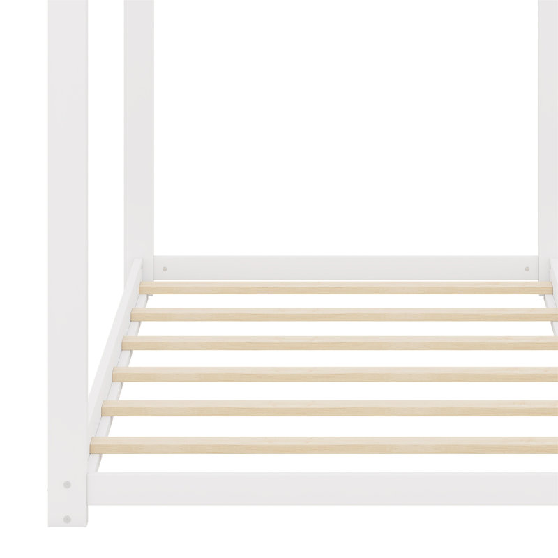 Lit maison en bois, Blanc