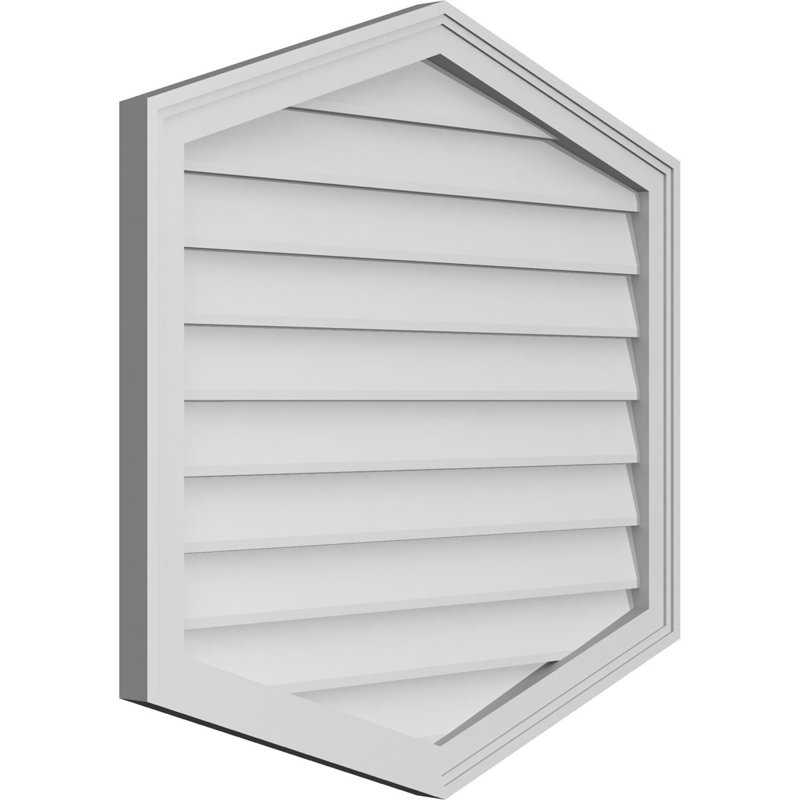 Ventilé vertical à pignon vertical 4/12 po, H 32 po x l 32 po x P 1,5 po