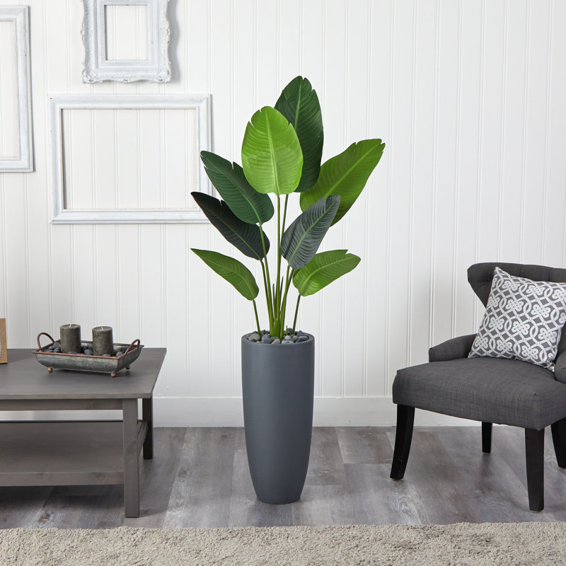 66'' Faux Palm Tree in Ceramic Vase