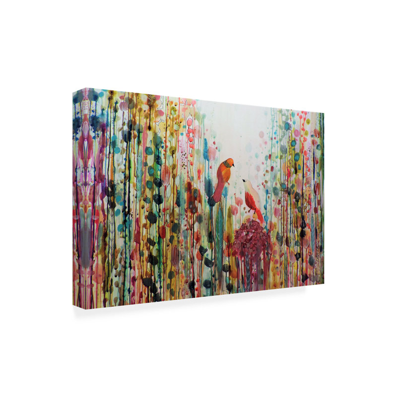 Sylvie Demers Abstract Floral Canvas Art in Multicolor with Wood Frame