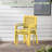 3 Piece Patio Bistro Set, Outdoor Steel Furniture Set, Stackable Modern Conversation Sets For Balcony Garden Deck Patio W/2 Chairs 1 Table, Yellow-1068392262