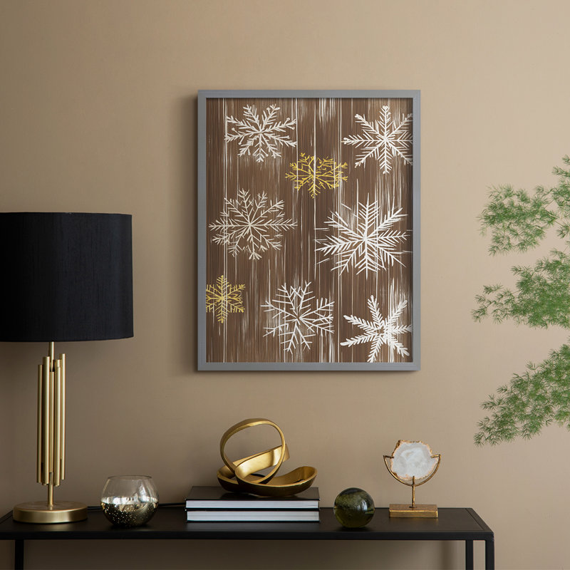 Reproduction d'art encadrée «Christmas Holiday» - bois massif, H 21 po x l 17 po, Gris