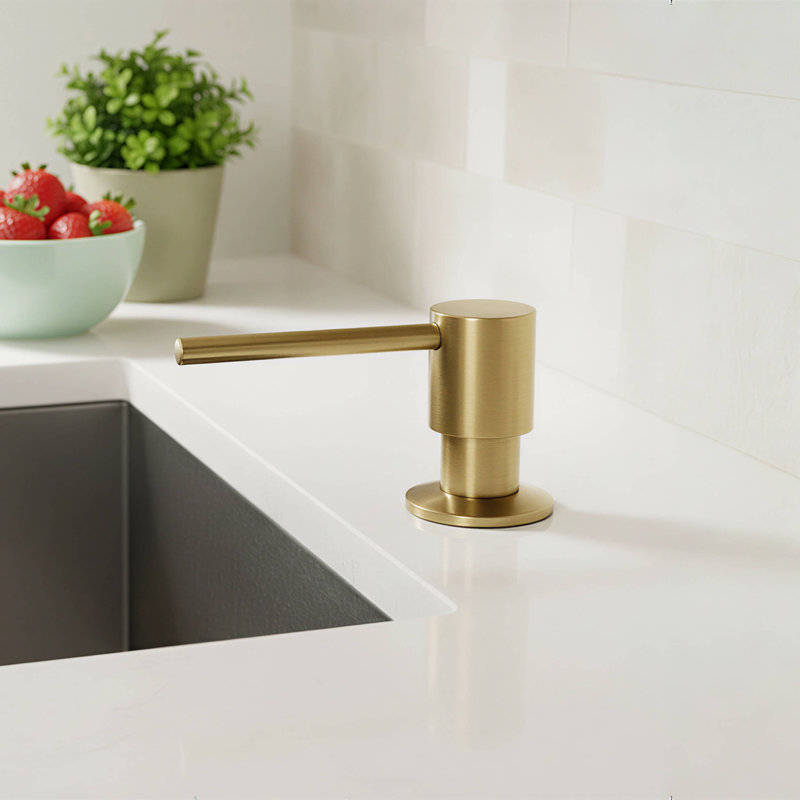 Kitchen Soap Dispenser, Brushed Brass