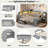 Upholstered Daybed With Storage Shelves, Drawers, Charging Station, Led Light And Desk-2117525004