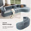Canapé modulaire U_Style de 132 po au design incurvé, canapé modulaire en chenille 2 pièces avec 4 coussins, éponge moelleuse et coussin à ressorts, grand canapé modulaire en éponge pour le salon-121646700
