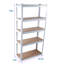 Étagère à 5 niveaux en métal blanc: support de rangement de garage réglable avec tablettes stratifiées - Tablette utilitaire robuste pour l'organisation du sous-sol et du garde-manger - l 29 po x P 12 po x H 59 po