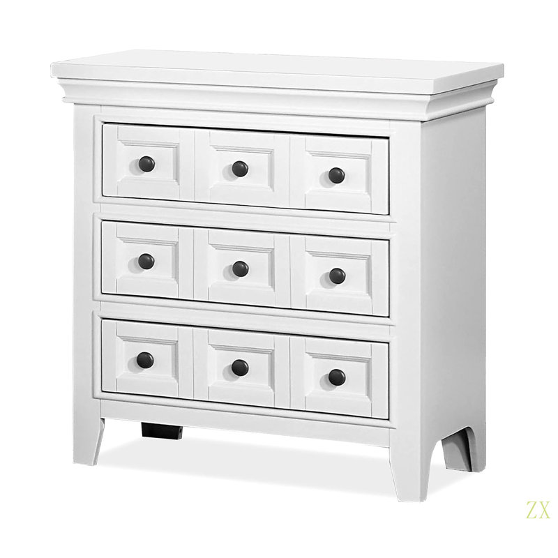 Table de chevet 3 pièces, Blanc