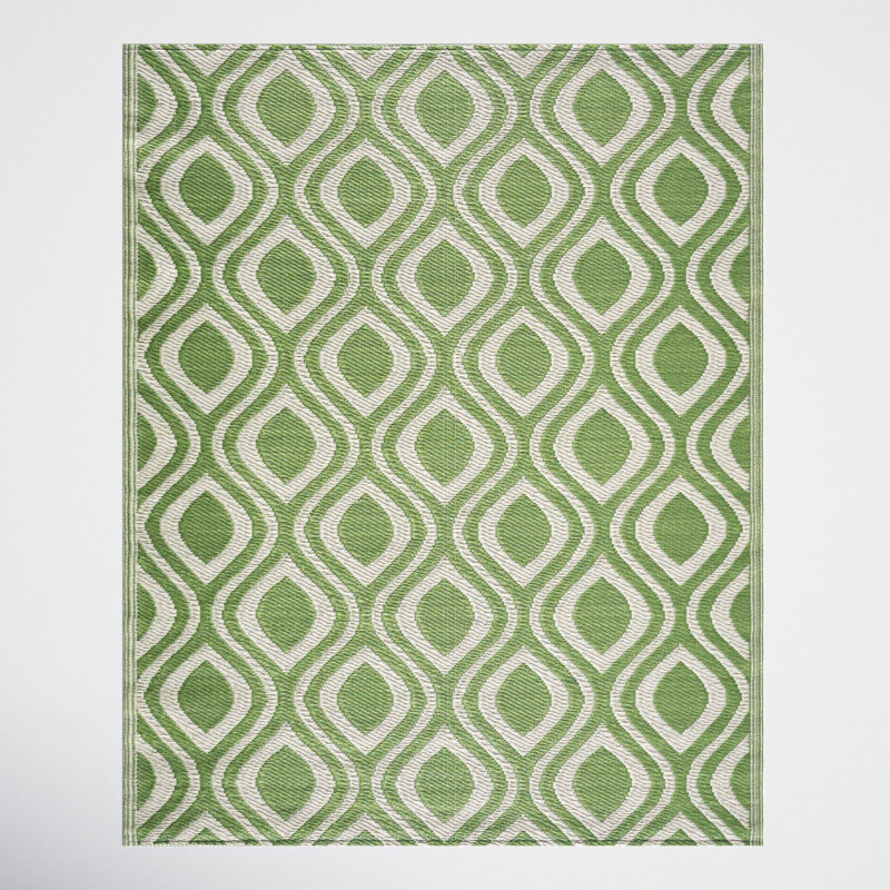 Tapis d'intérieur / extérieur vert Hinton, Rectangle 8 pi x 10 pi