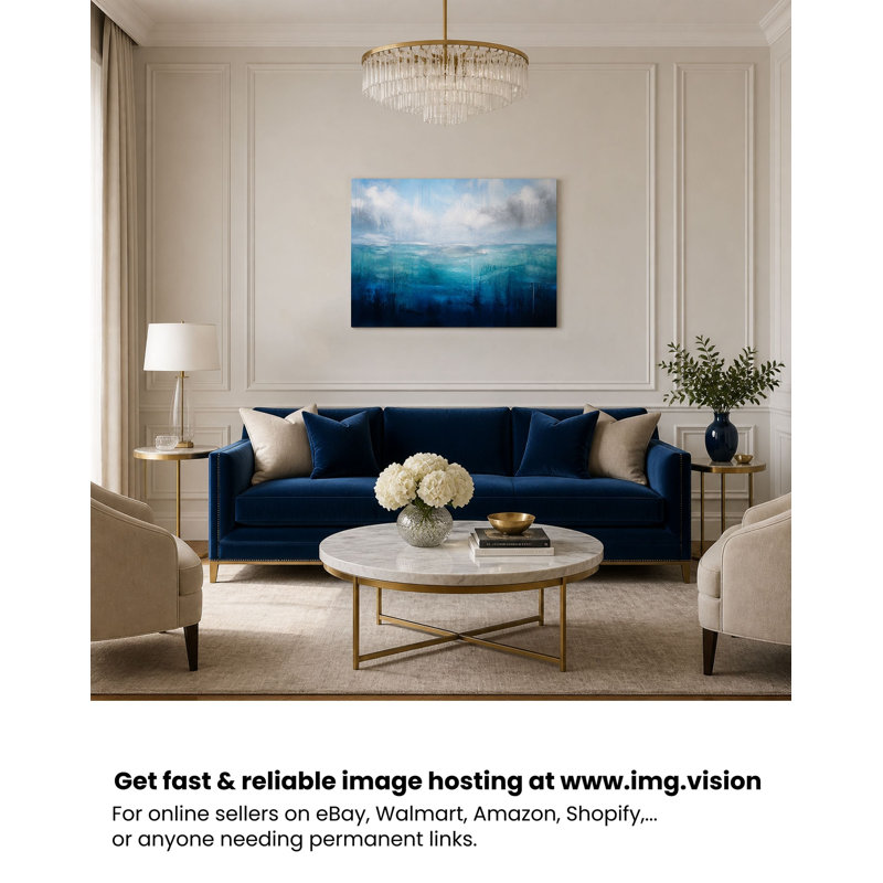 Art mural bleu océan et ciel - 12 x 18 po, H 12 po x l 18 po