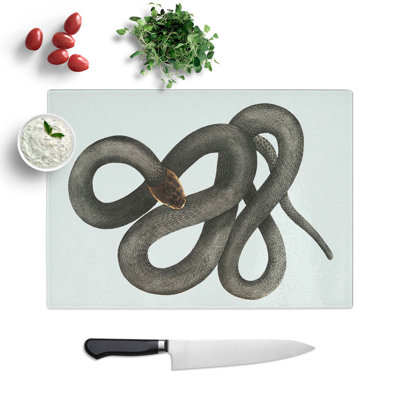 Tempered Glass Cobra Capella Snake Chopping Board