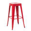Tabouret de bar en métal de 30 pouces à hauteur de comptoir sans dossier de 2, rouge, non empilable, facile à assembler et à essuyer pour îlot de cuisine, bar et salle à manger