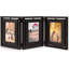 Cadre triple en bois rustique 4 x 6, cadre de collage pliable articulé, présentoir rotatif à double face avec verre haute définition, noir-1302148217