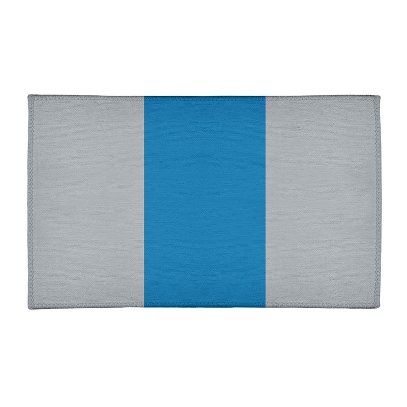 Tapis zone grise à rayures de football de détroit, Rectangle 5 pi x 7 pi
