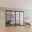 4 Panel Clear Glass Room Dividers - Sliding Doors - Closet Doors-55388126-96886286