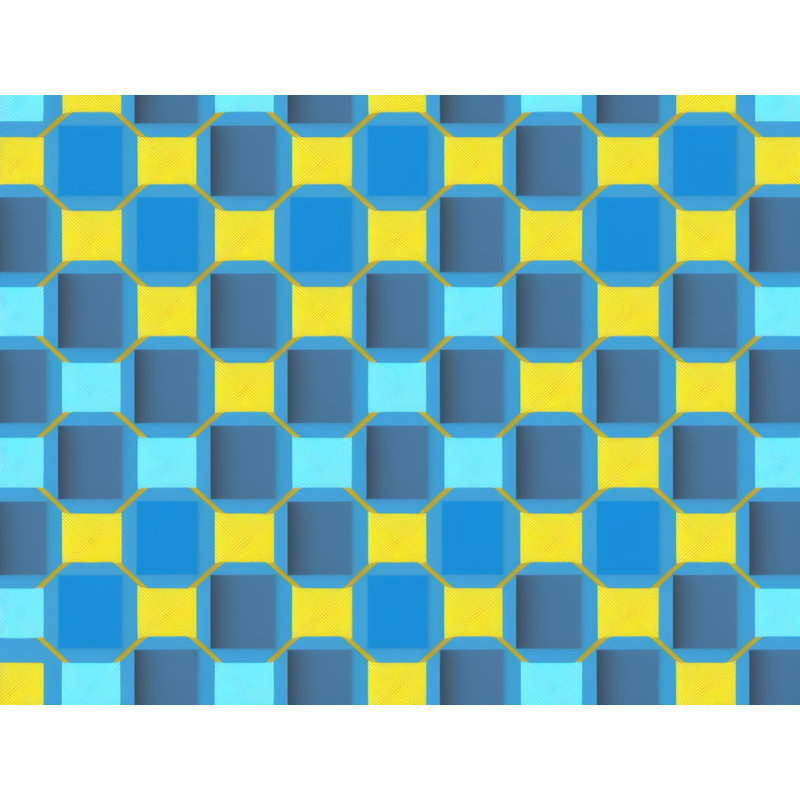 Polyester Comforter, Twin Comforter, Blue/Yellow Checkered