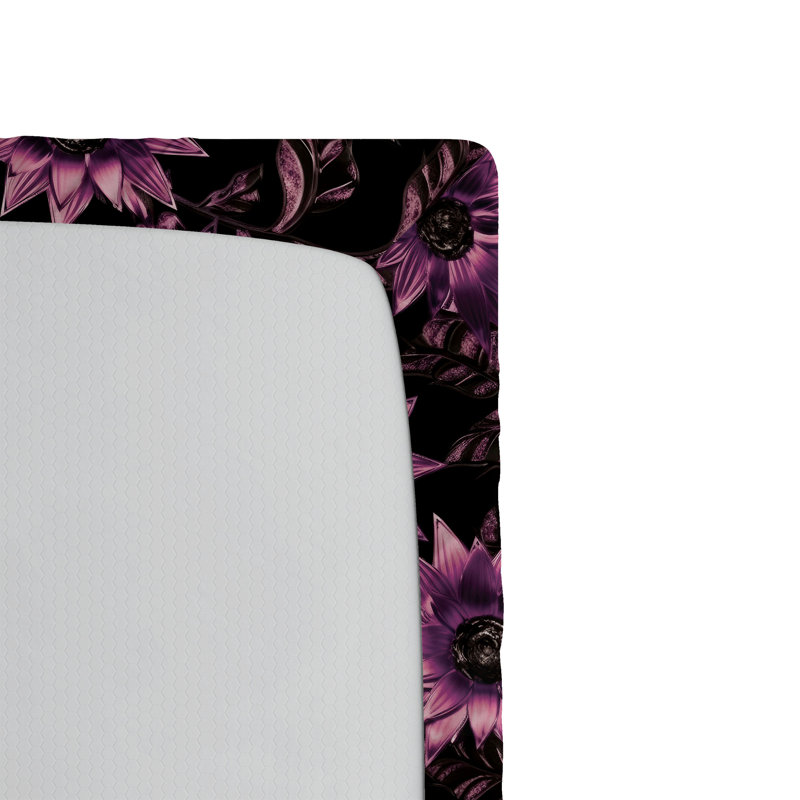 Drap-housse Ambesonne, Fuchsia pâle, fuchsia foncé / floral, Drap-housse très grand californien