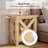 25" End Table with X Shape Frame, Hidden Metal L Bracket Inforcement, Non-Slip Feet