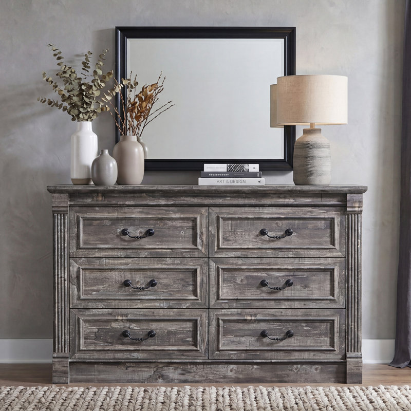 Commode 6 tiroirs Burlington Farmhouse, Gris
