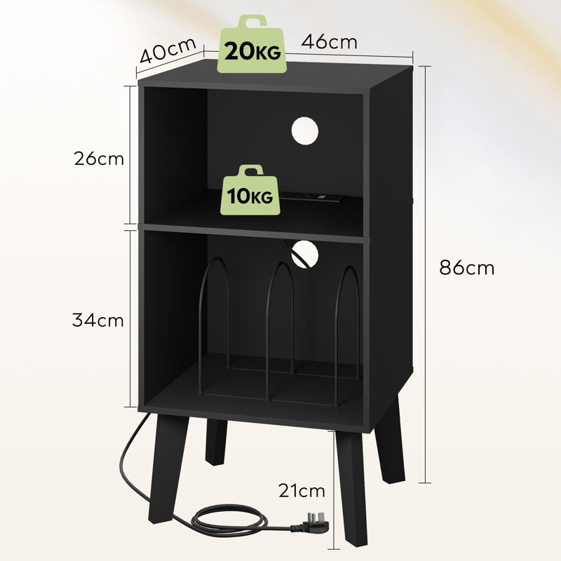 86cm H Media Shelves, Black