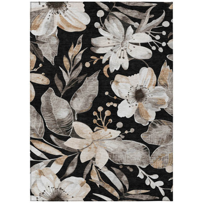 Machine Washable Indoor/Outdoor London ACN2260 Floral Rug