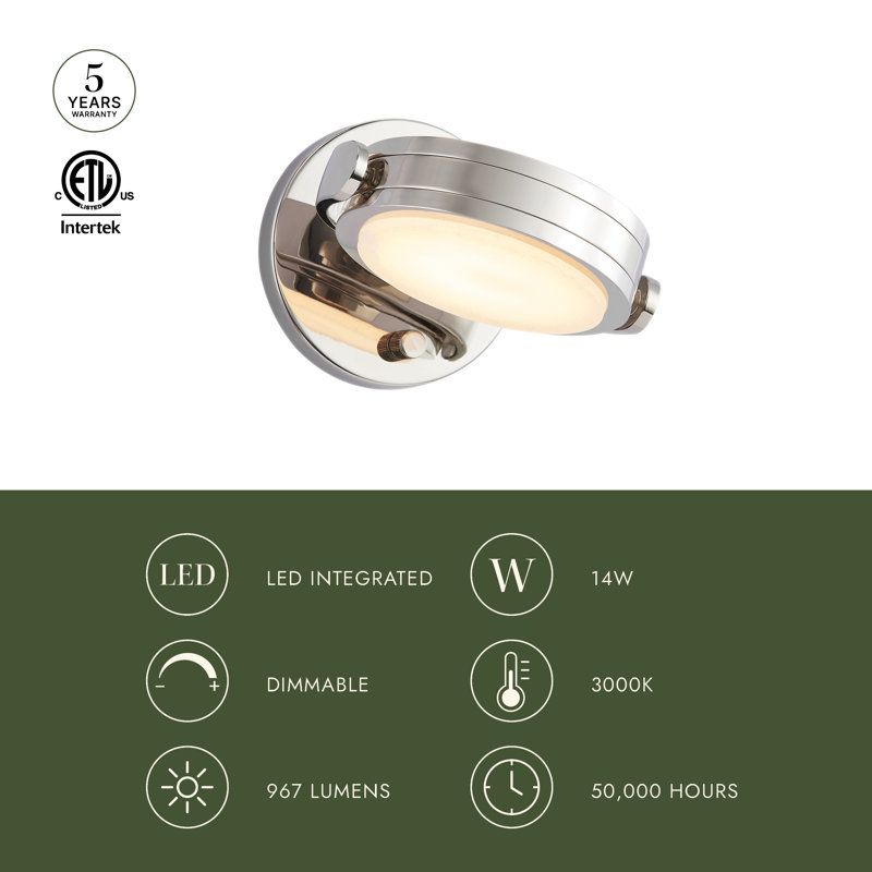 Blanco 1 - Light LED Bath Sconce, Urban Bronze/Alabaster