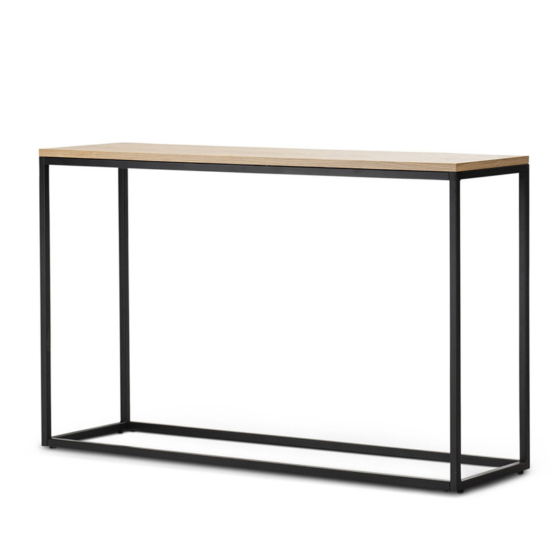 100cm Console Table, Black, Light Yellow Wood, Wood
