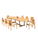 Outdoor 13 - Piece Teak Dining Set