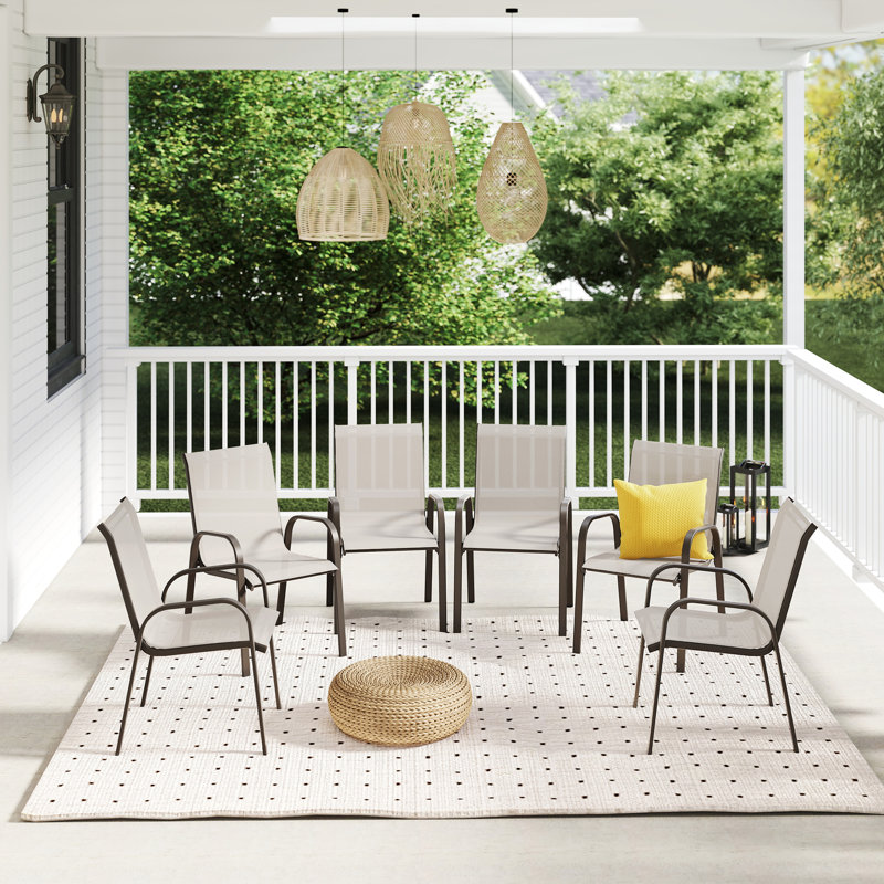 Paquet de 6 chaises de terrasse Terratex, Grège