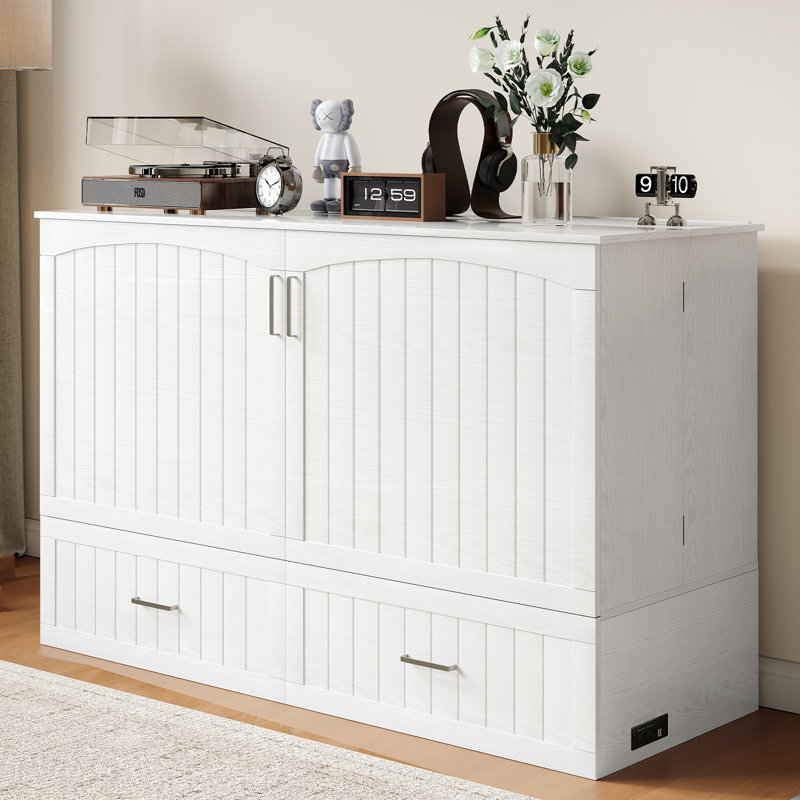  Armoire de rangement grand lit escamotable, Blanc