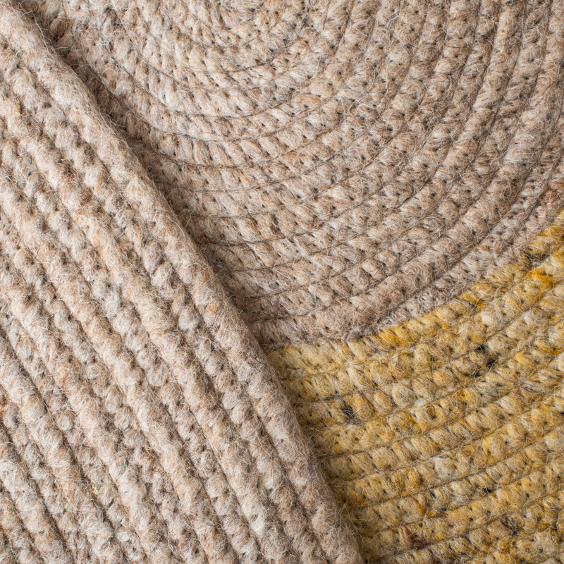 Mccann Hand Woven Wool/Cotton Rug in Gold/Beige, Oval 5' x 7'