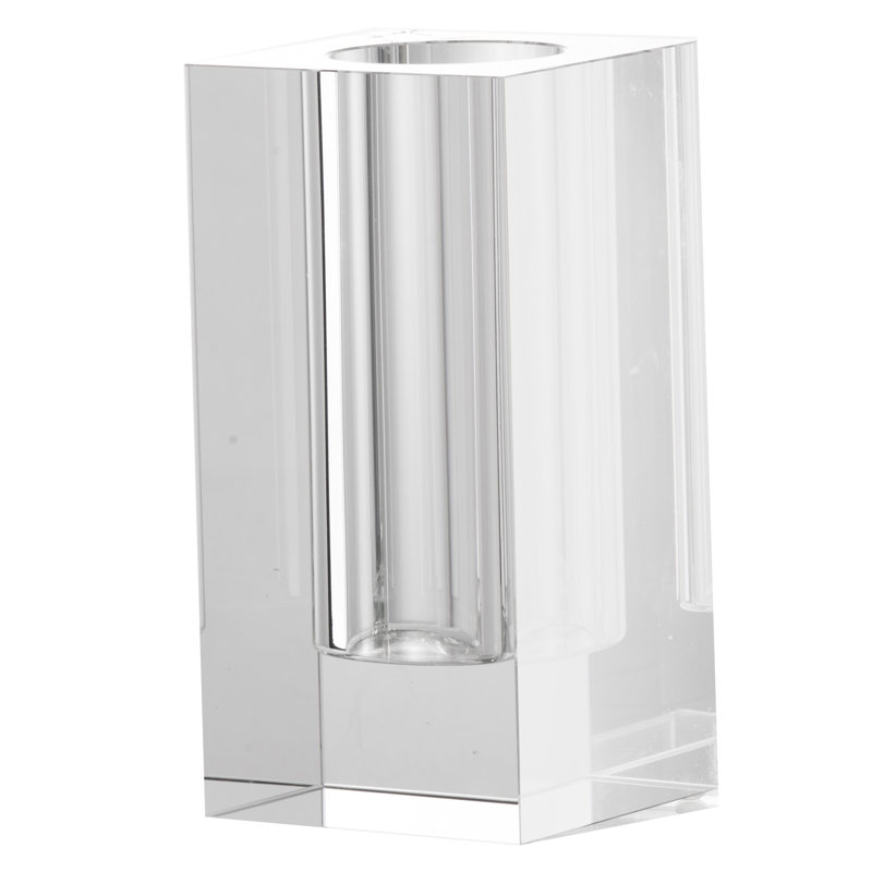 Huntingburg Glass Table Vase, Clear, 7.9" H x 3.9" W x 3.9" D