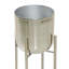 2 - Piece Metal Deep Recessed Dome Indoor Outdoor Planter with Removable Stand Set-249855135