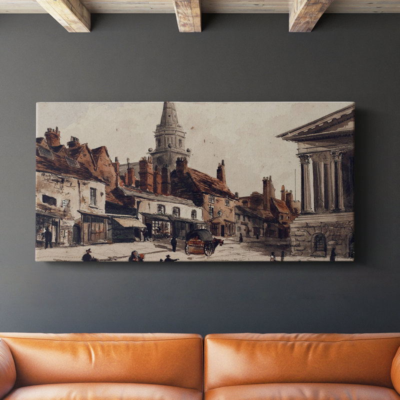 Paysage, série CCLXVII, toile tendue avec châssis, prête à être accrochée, H 16 po x l 32 po