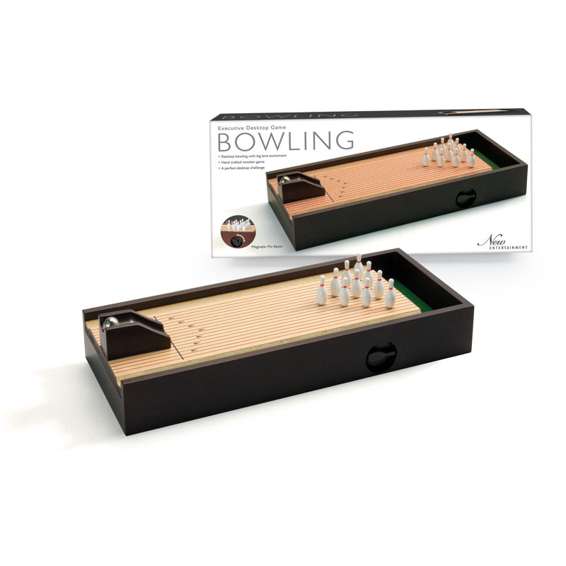 Mahogany Finish Executive Desktop Bowling Game